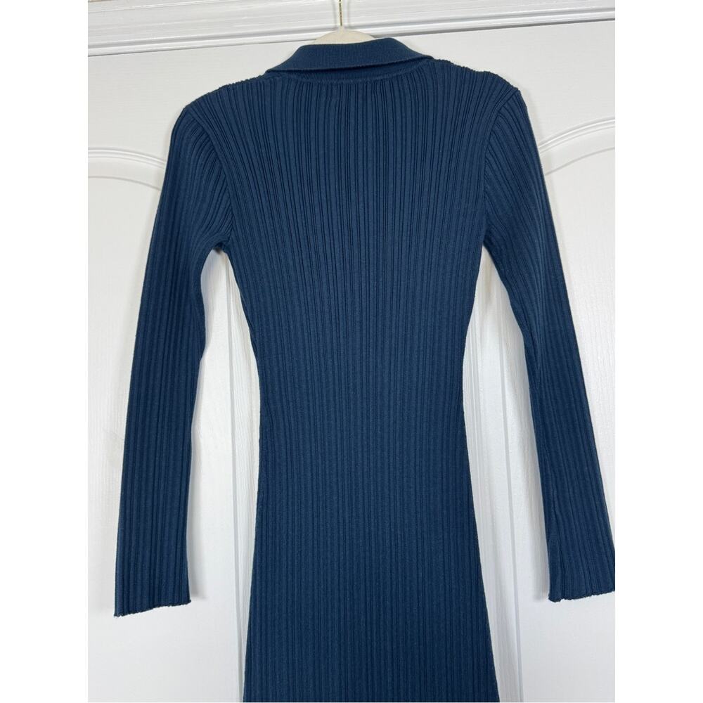 Lost + Wander Giustina Ribbed Collared Sweater Maxi Dress Teal XS/S - Picture 6 of 14